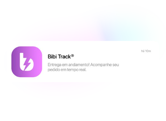 Ilustração de notificações automáticas BIBI.track